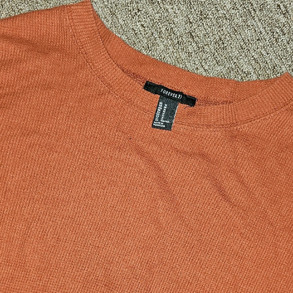 Rust Red Cropped Sweater - Picture 2 of 2